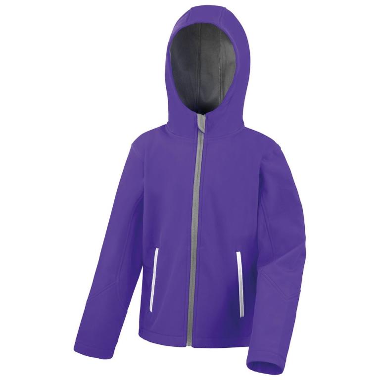 Core junior TX performance hooded softshell jacket Purple/Grey