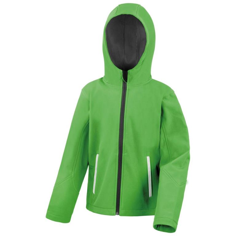 Core junior TX performance hooded softshell jacket Vivid Green/Black