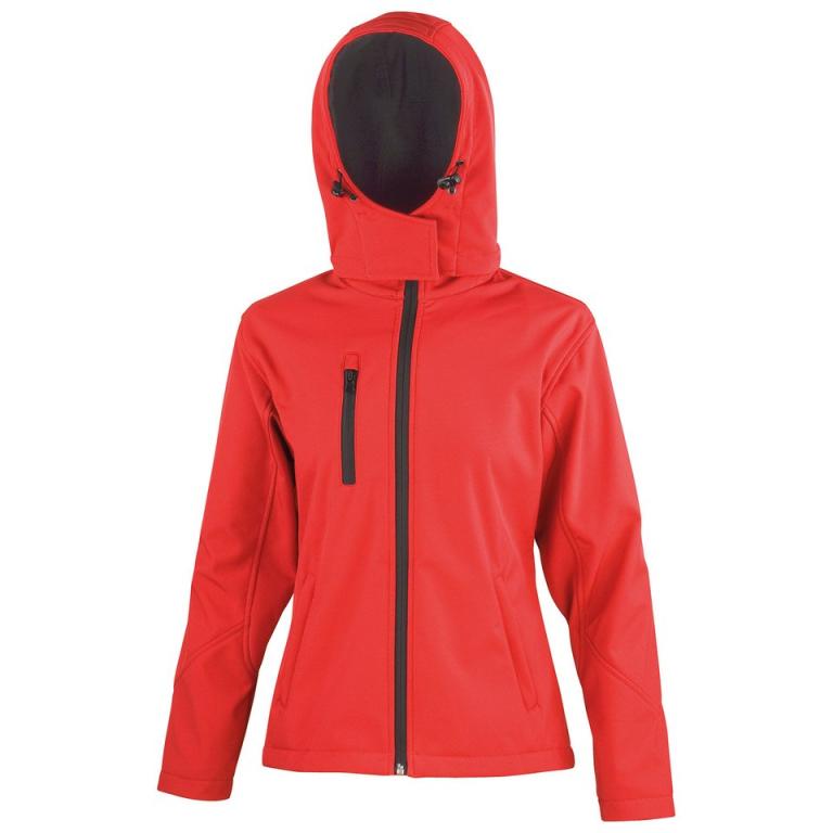 Women's Core TX performance hooded softshell jacket Red/Black