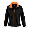 Women's Core printable softshell jacket Black/Orange