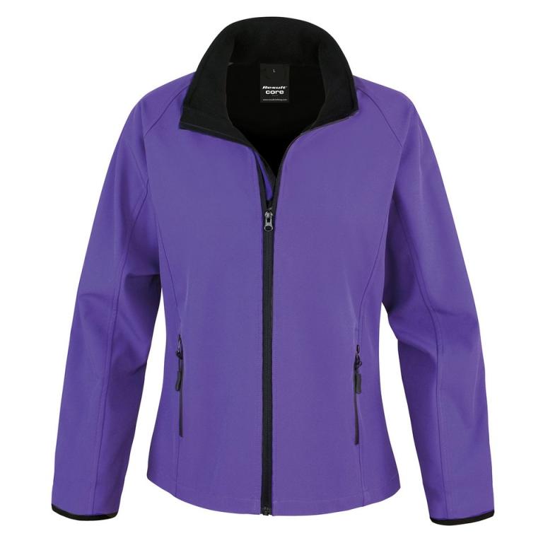 Women's Core printable softshell jacket Purple/Black