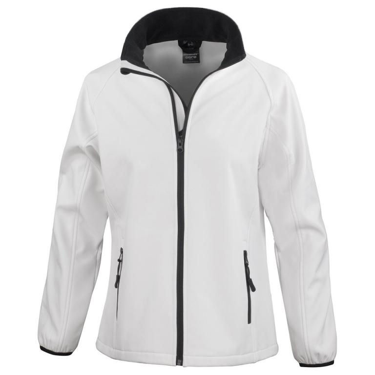 Women's Core printable softshell jacket White/Black