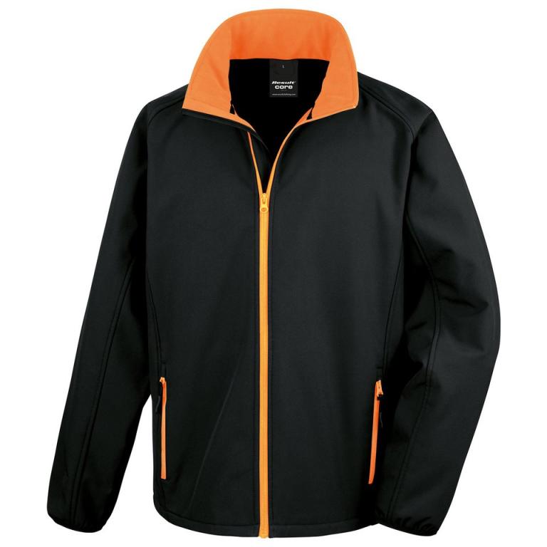 Core printable softshell jacket Black/Orange