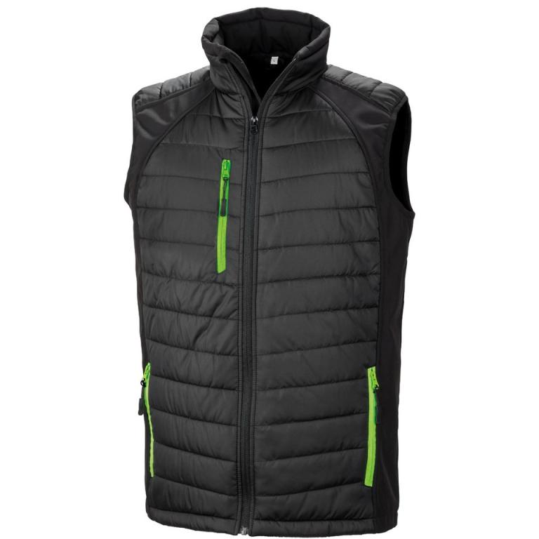 compass padded softshell gilet  Black/Lime