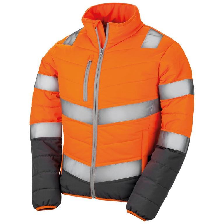 Women's soft padded safety jacket Fluorescent Orange/Grey