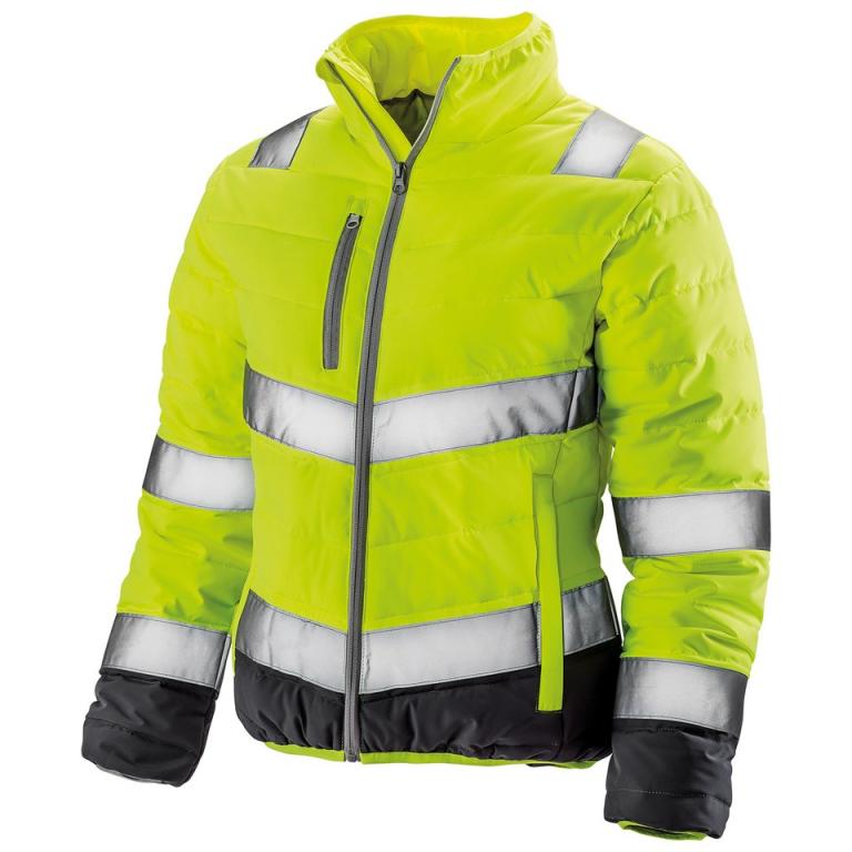 Women's soft padded safety jacket Fluorescent Yellow/Grey