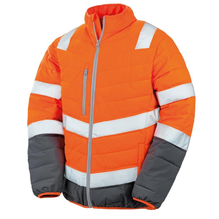 Soft padded safety jacket Fluorescent Orange