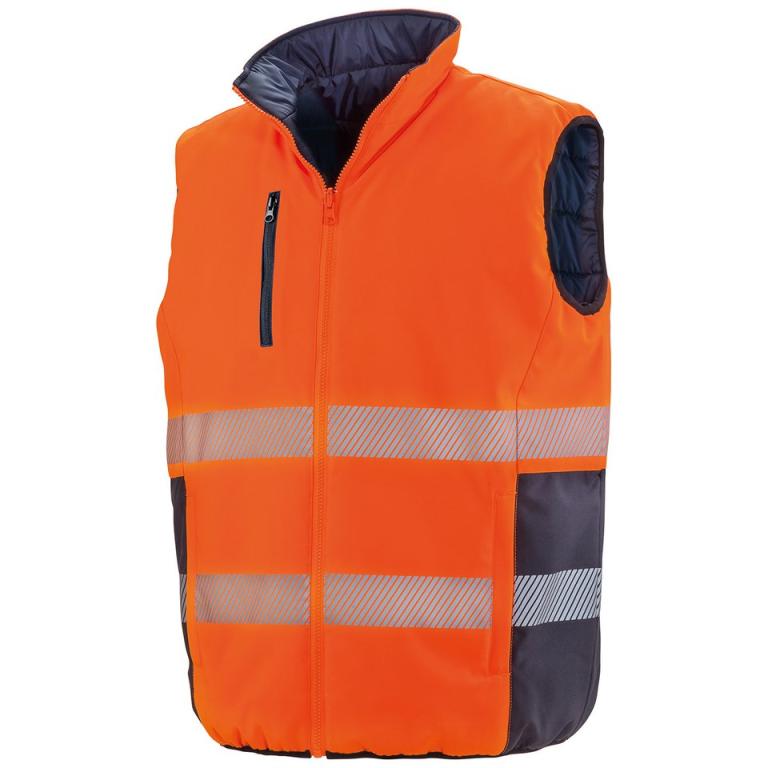 Reversible soft padded gilet Fluorescent Orange/Navy