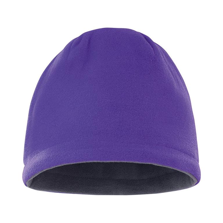 Reversible fleece skull hat Purple/Charcoal