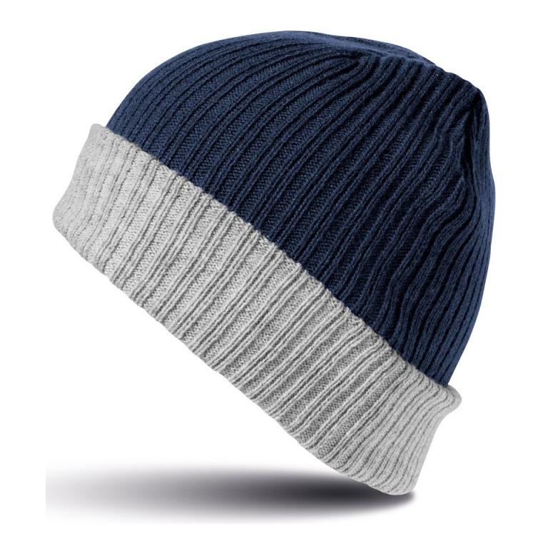 Double-layer knitted hat Navy/Grey