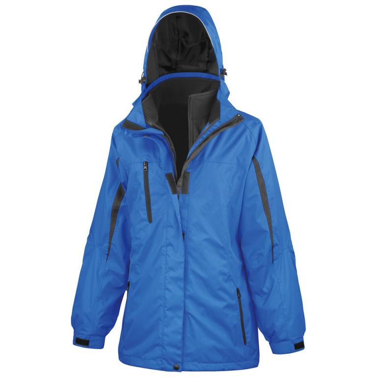 Women's 3-in-1 journey jacket with softshell inner Royal/Black