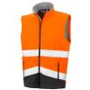 Printable safety softshell gilet Fluorescent Orange/Black