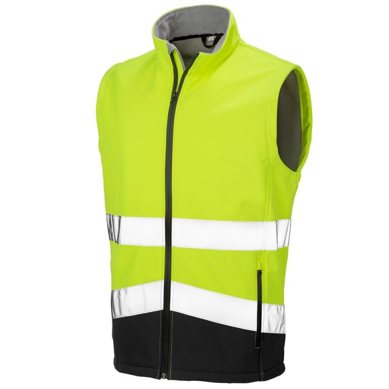 Printable safety softshell gilet Fluorescent Yellow/Black