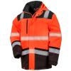 Printable softshell safety coat Fluorescent Orange/Black