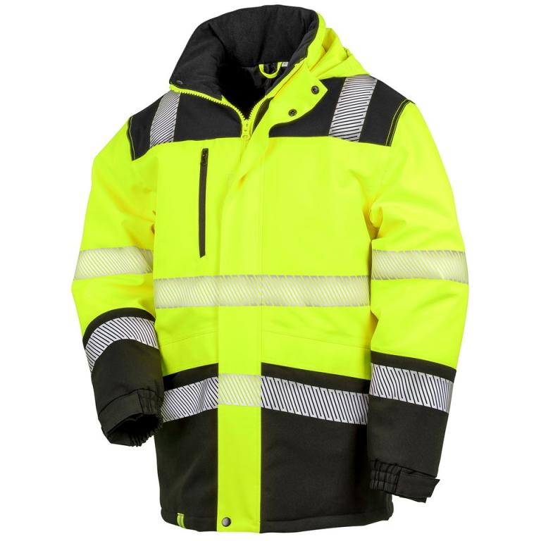 Printable softshell safety coat Fluorescent Yellow/Black