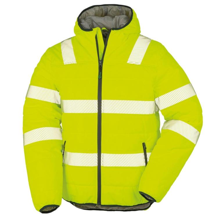 Recycled ripstop padded safety jacket Fluorescent Yellow