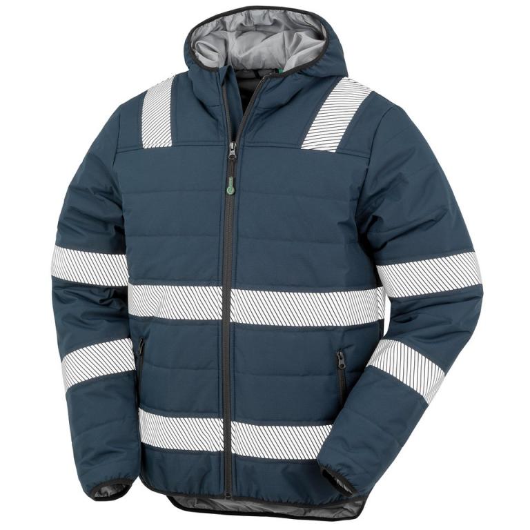 Recycled ripstop padded safety jacket Navy