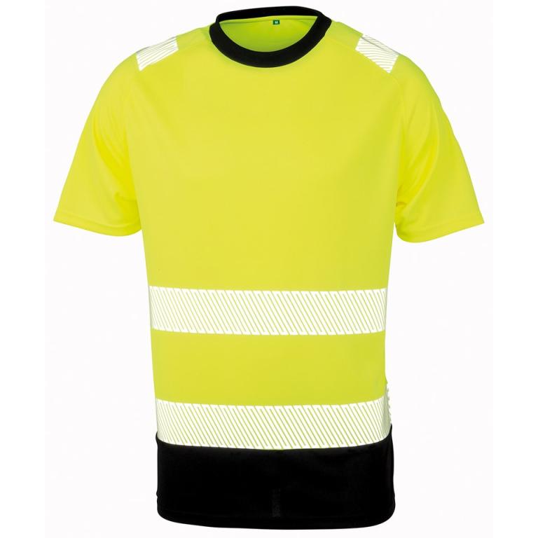 Recycled safety t-shirt Fluorescent Yellow/Black