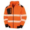 Recycled robust zipped safety hoodie - fluorescent-orange-black - s