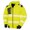 Recycled robust zipped safety hoodie - fluorescent-yellow-black - s