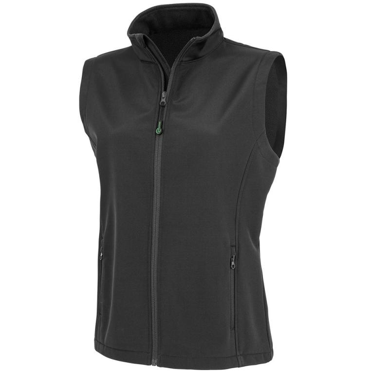 Women's recycled 2-layer printable softshell bodywarmer Black