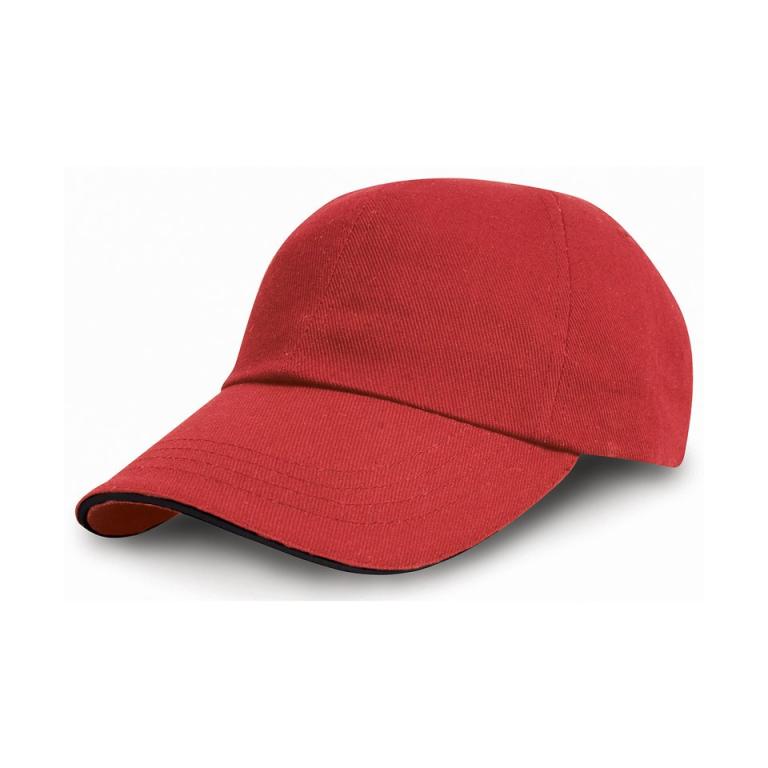 Heavy cotton drill pro-style with sandwich peak Red/Black