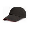 Low-profile heavy brushed cotton cap with sandwich peak Black/Red