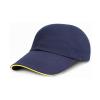 Low-profile heavy brushed cotton cap with sandwich peak Navy/Yellow