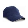 Pro-style heavy cotton cap with sandwich peak Navy/Natural