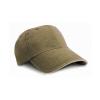 Washed fine line cotton cap with sandwich peak Olive/Stone