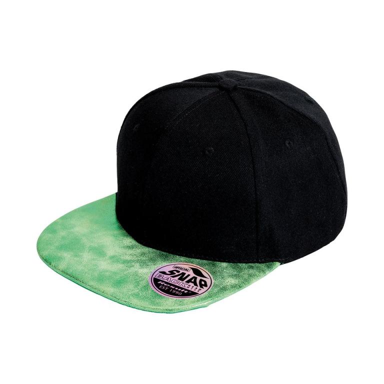 Bronx glitter flat peak snapback cap Black/Green