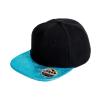 Bronx glitter flat peak snapback cap Black/Turquoise