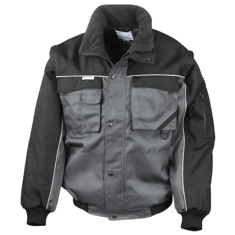 Work-Guard zip sleeve heavy-duty pilot jacket Grey/Black