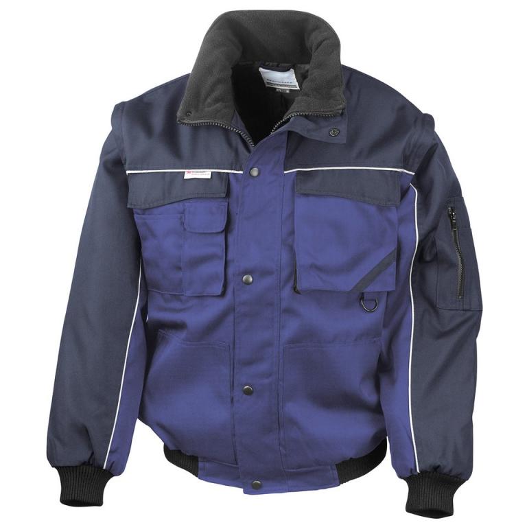 Work-Guard zip sleeve heavy-duty pilot jacket Royal/Navy