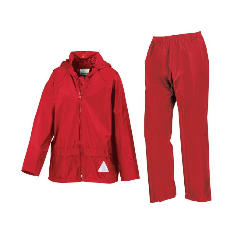 Junior waterproof jacket and trouser set Red