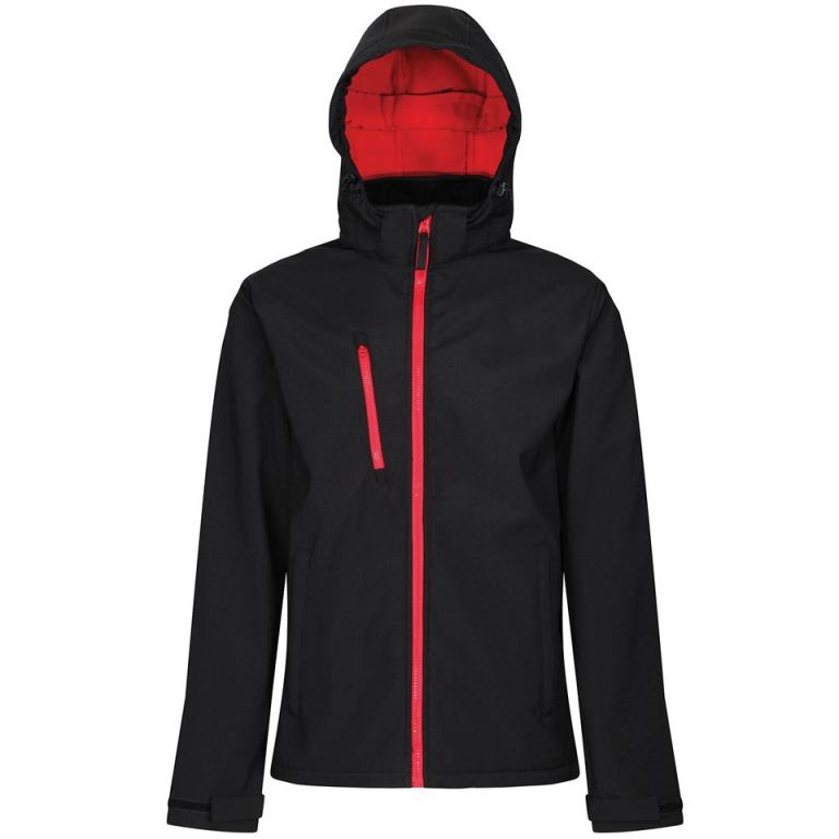 Venturer 3-layer hooded softshell jacket Black/Red