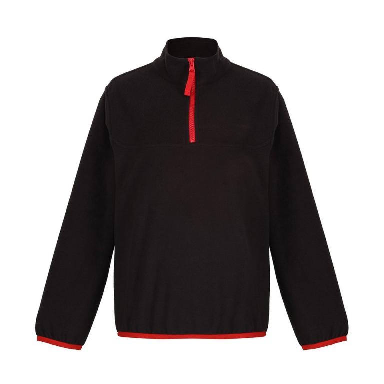 Kids half-zip microfleece Black/Classic Red