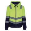 Pro hi-vis full zip hoodie Yellow/Navy