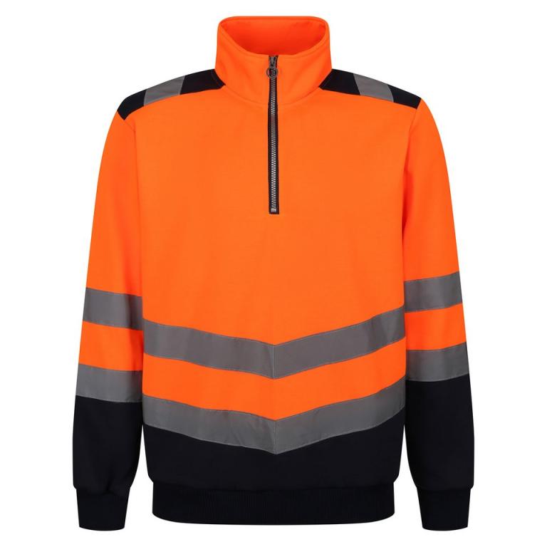 Pro hi-vis ¼-zip sweatshirt Orange/Navy