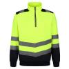 Pro hi-vis ¼-zip sweatshirt Yellow/Navy