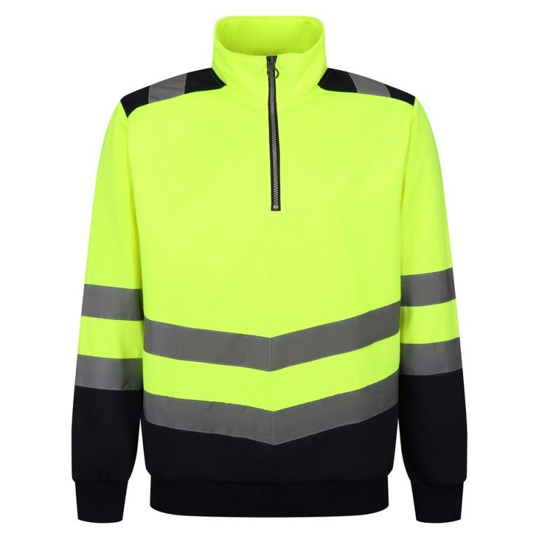 Pro hi-vis ¼-zip sweatshirt Yellow/Navy