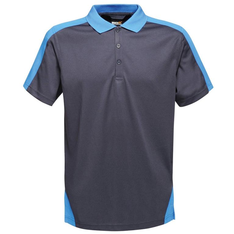 Contrast wicking polo Navy/New Royal