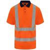 High visibility polo HV Orange/Navy