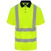 High visibility polo HV Yellow/Navy