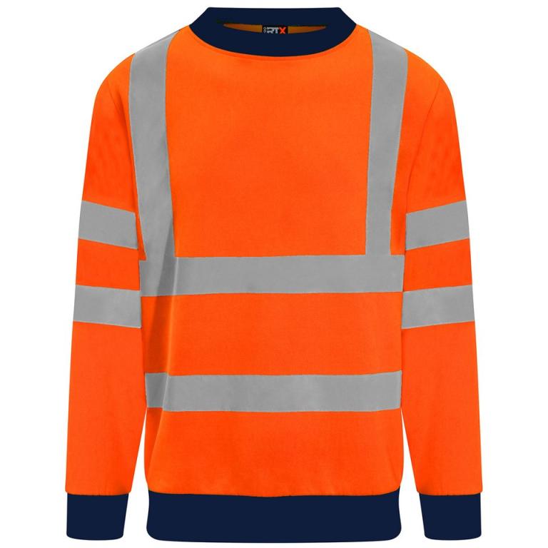 High visibility sweatshirt HV Orange/Navy