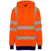 High visibility hoodie HV Orange/Navy