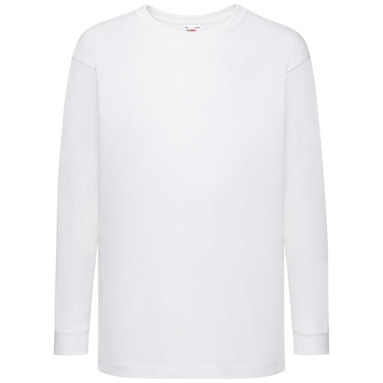 Kids long sleeve valueweight T White