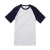 Short sleeve baseball T Heather Grey/Deep Navy