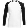 Long sleeve baseball T White/Black