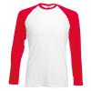 Long sleeve baseball T White/Red